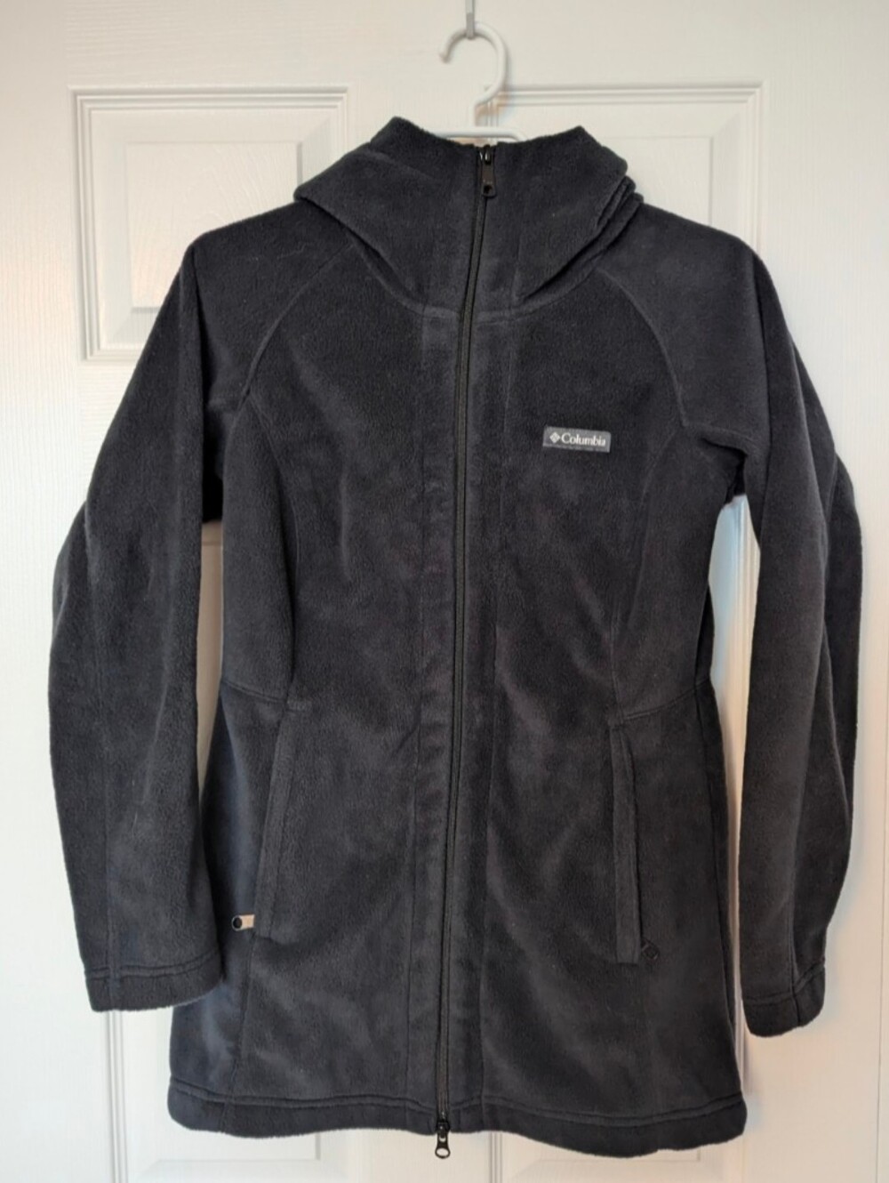 Columbia Black Hooded Full-Zip Fleece Coat
